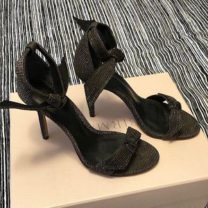 Alexandre Birman Clarita 100 Sandal size 36 Black Oro Twilight Fabric